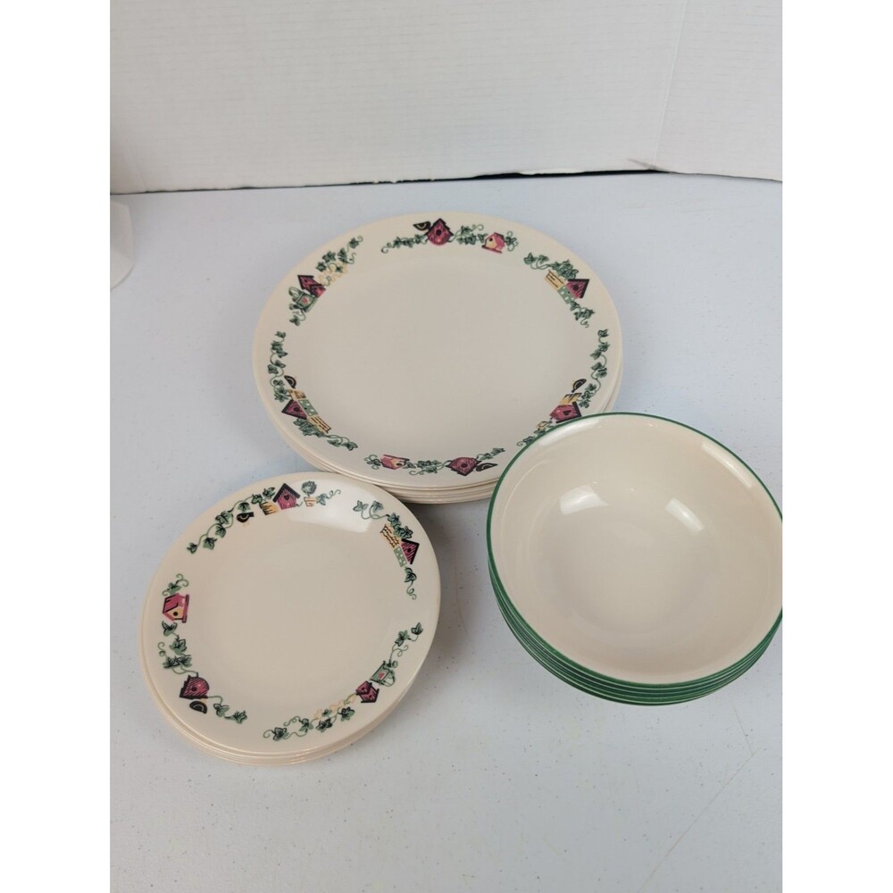 Corelle Garden Home 16 Piece Set Dinner & Bread Plates Cereal Bowls